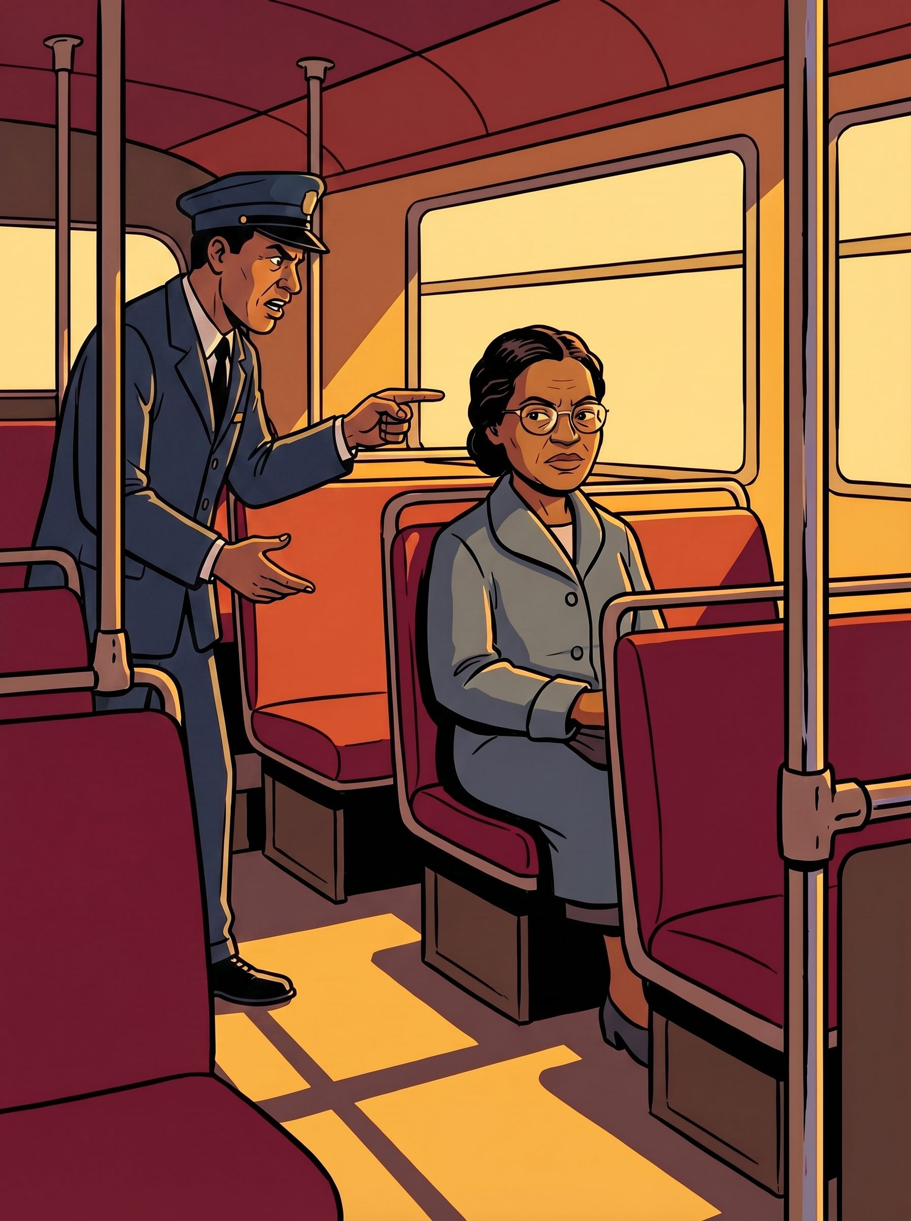 Rosa Parks refusal illustration